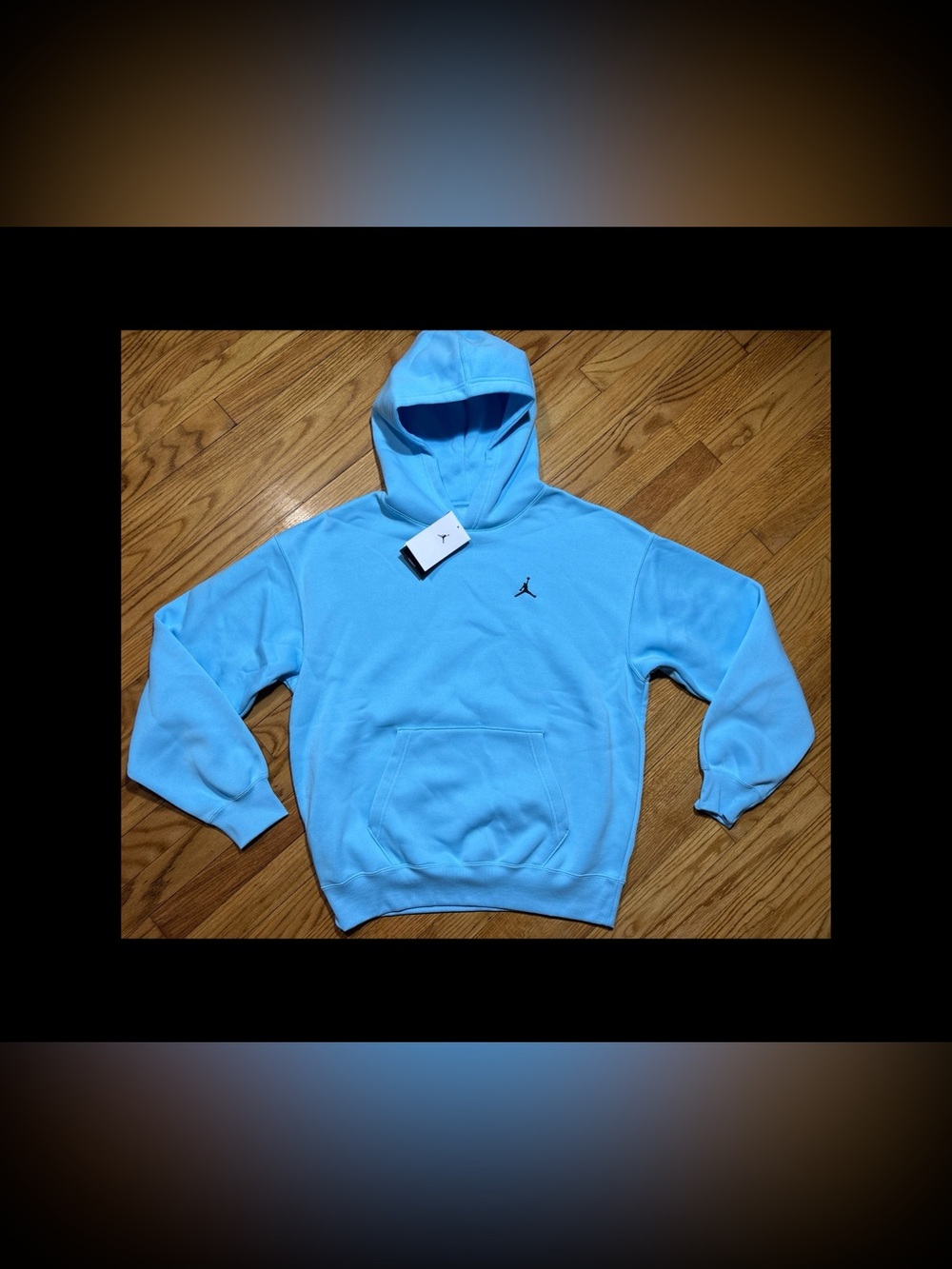 Nike Jordan Brooklyn Oversize Sky Blue Hoodie Logo Men’s sz S NEW!